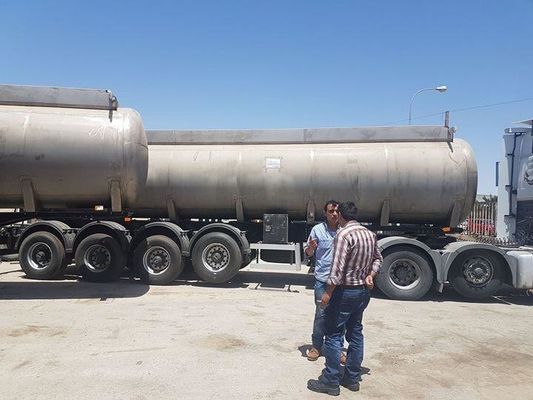 42m3 Fuel Tanker Semi Trailer , 3 Axle Stainless Steel Tanker Trailers