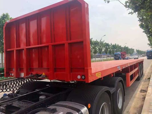 Container Transport Used Flatbed Semi Trailer , 20 40 Foot Flatbed Semi Trailer