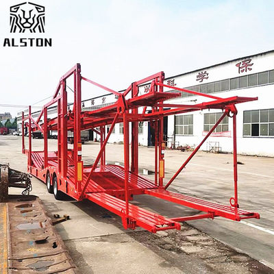 quality  Two Axles Car Carrier Trailer, 8 Position Skeleton Trailer with Upper and Lower Decks factory