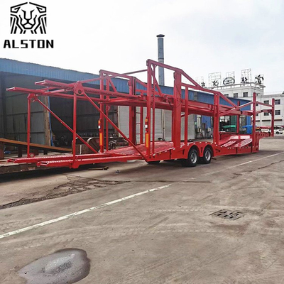 Two Axles Car Carrier Trailer, 8 Position Skeleton Trailer with Upper and Lower Decks