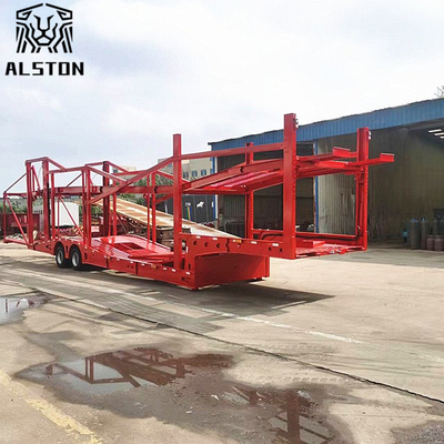 Two Axles Car Carrier Trailer, 8 Position Skeleton Trailer with Upper and Lower Decks