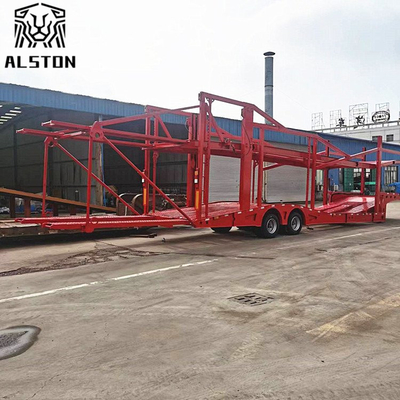 Two Axles Car Carrier Trailer, 8 Position Skeleton Trailer with Upper and Lower Decks