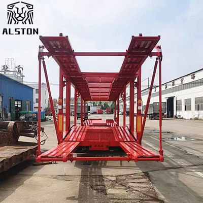 Two Axles Car Carrier Trailer, 8 Position Skeleton Trailer with Upper and Lower Decks