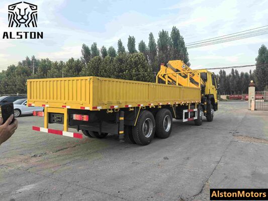 Used HOWO 8x4 Crane Truck with 12 Ton XCMG for Sale in Ghana (371HP LHD)