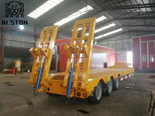 Excavator Transport 3 Axle 50 Ton 60 Ton Low Bed Trailer