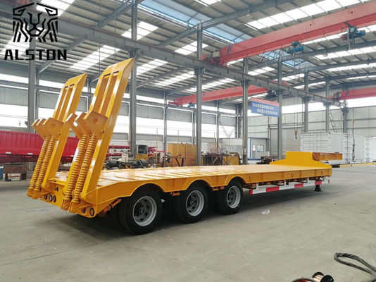 Excavator Transport 3 Axle 50 Ton 60 Ton Low Bed Trailer