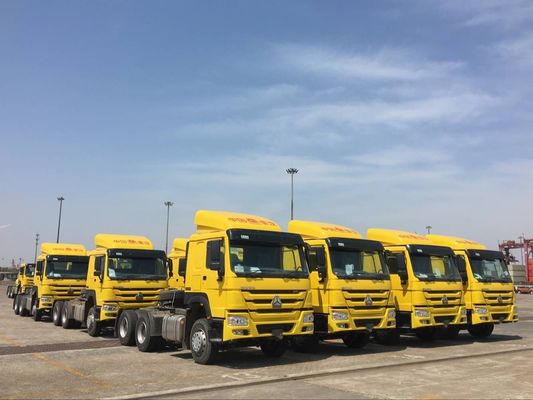 New Seats 6x4 Used Howo Tractor Trucks , Yellow Used Howo Prime Mover