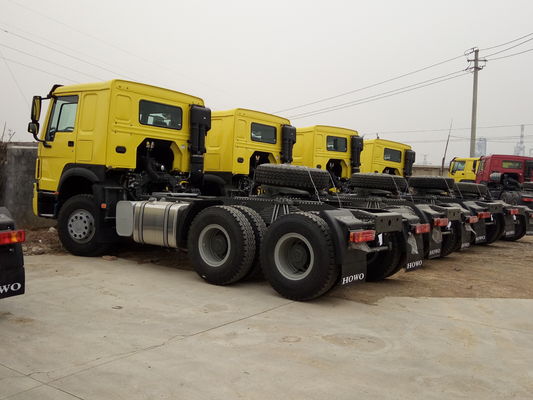 New Seats 6x4 Used Howo Tractor Trucks , Yellow Used Howo Prime Mover