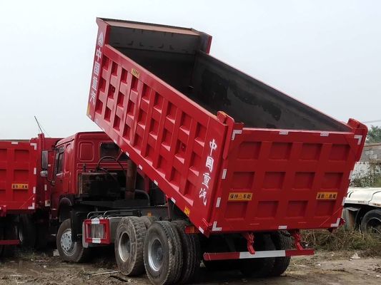 Red 20CBM Used Howo Dump Truck 371HP 375HP 6x4