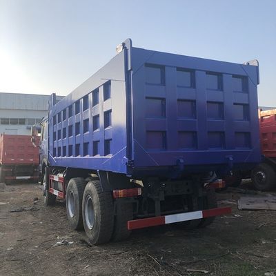 Blue 6x4 Used Howo Trucks , Sinotruk Howo 10 Wheeler Dump Truck