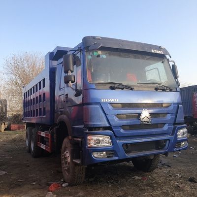 Blue 6x4 Used Howo Trucks , Sinotruk Howo 10 Wheeler Dump Truck