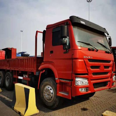 10 Wheel Red 6x4 371HP Sinotruk Howo Cargo Truck