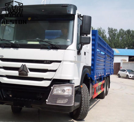 10 Wheeler 371HP Used Howo Trucks , 20 Ton 30 Ton Fence Cargo Truck