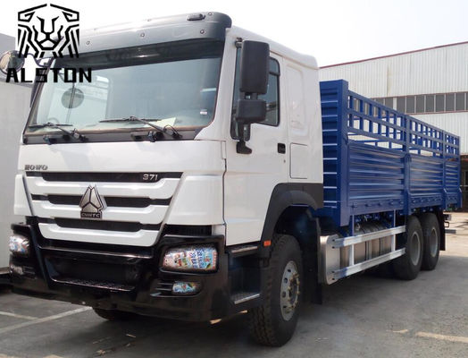 10 Wheeler 371HP Used Howo Trucks , 20 Ton 30 Ton Fence Cargo Truck