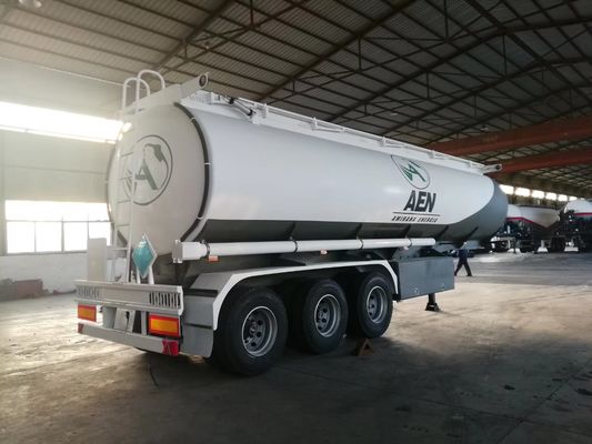 Mechanical Suspension Fuel Tanker Semi Trailer , Crude Oil Tanker Trailer