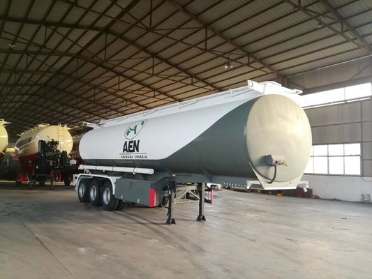 Mechanical Suspension Fuel Tanker Semi Trailer , Crude Oil Tanker Trailer