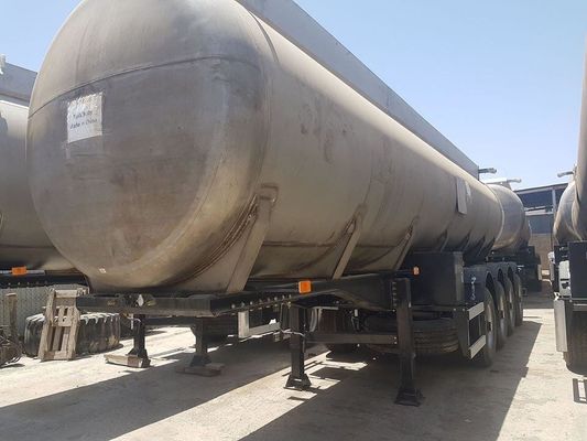 42m3 Fuel Tanker Semi Trailer , 3 Axle Stainless Steel Tanker Trailers