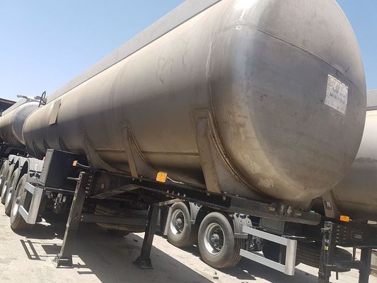 42m3 Fuel Tanker Semi Trailer , 3 Axle Stainless Steel Tanker Trailers