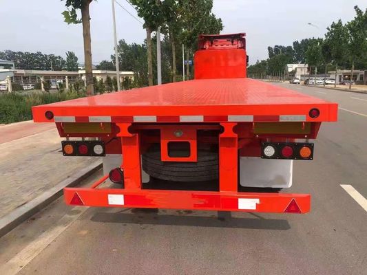 Container Transport Used Flatbed Semi Trailer , 20 40 Foot Flatbed Semi Trailer