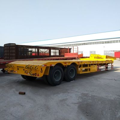 45 Ton 2 Axle Heavy Duty Low Bed Trailer Mechanical Suspension
