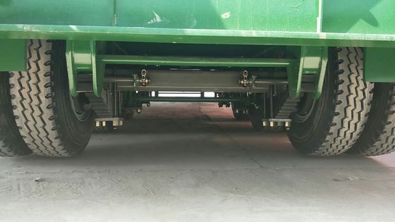 60T 100T 3 Axle Lowbed Semi Trailer , Hydraulic Extendable Lowboy Trailer
