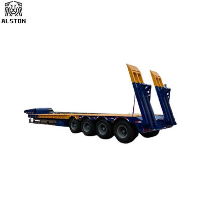 100 Ton Lowbed Semi Trailer , Gooseneck 4 Axle Lowboy Trailer