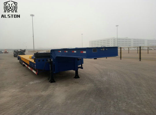 100 Ton Lowbed Semi Trailer , Gooseneck 4 Axle Lowboy Trailer