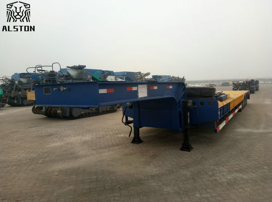100 Ton Lowbed Semi Trailer , Gooseneck 4 Axle Lowboy Trailer