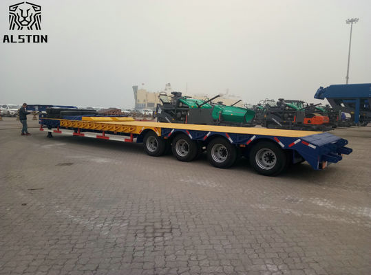 100 Ton Lowbed Semi Trailer , Gooseneck 4 Axle Lowboy Trailer