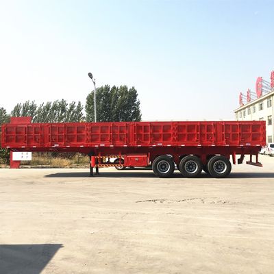 3 Axle 40cbm Side Dump Semi Trailer , Side Tipper Semi Trailer