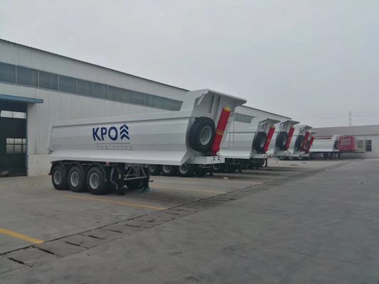 25cbm Hydraulic Rear Dump Trailers , U Shape 3 Axle End Dump Trailer