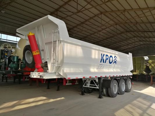 25cbm Hydraulic Rear Dump Trailers , U Shape 3 Axle End Dump Trailer