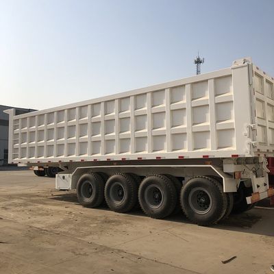 60T 80T Rear Dump Trailers , 4 Axle Rear Tipper Trailer 35m3 40m3