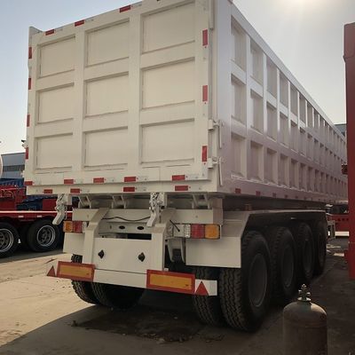 60T 80T Rear Dump Trailers , 4 Axle Rear Tipper Trailer 35m3 40m3