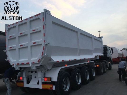 Hydraulic Cylinder 50T 4 Axle End Dump Trailers  U Type