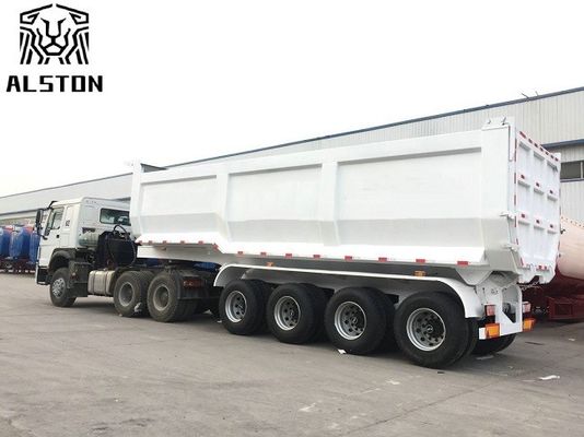 Hydraulic Cylinder 50T 4 Axle End Dump Trailers  U Type