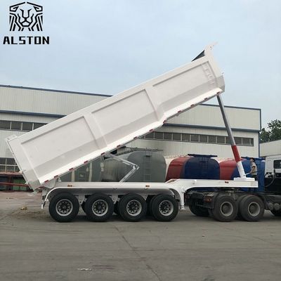 Hydraulic Cylinder 50T 4 Axle End Dump Trailers  U Type