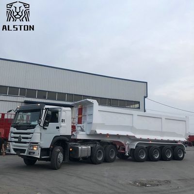 Hydraulic Cylinder 50T 4 Axle End Dump Trailers  U Type