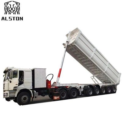 5 Axle 80T Semi Trailer End Dump Truck Mechanical Suspension