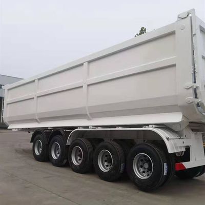 Heavy Duty 5 Axles Rear Dump Semi Trailer For Road Construction