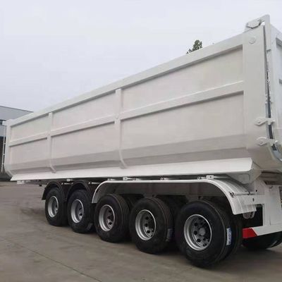 5 Axle 80T Semi Trailer End Dump Truck Mechanical Suspension
