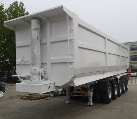 Heavy Duty 5 Axles Rear Dump Semi Trailer For Road Construction