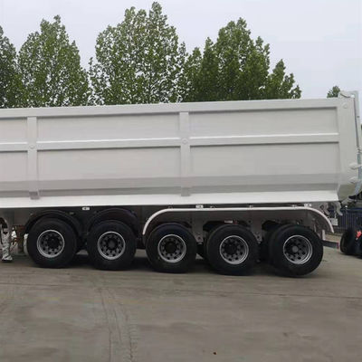 5 Axle 80T Semi Trailer End Dump Truck Mechanical Suspension