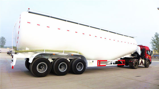 Triple Axle 50 Ton Bulk Cement Trailer , Bulk Cement Semi Trailer